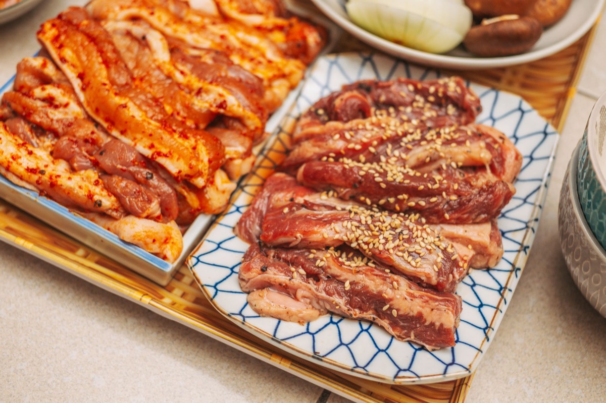 醃製過的韓式燒肉牛排