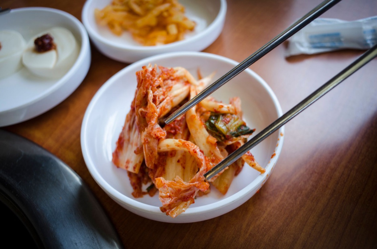 Ingrédients du kimchi de chou fermenté