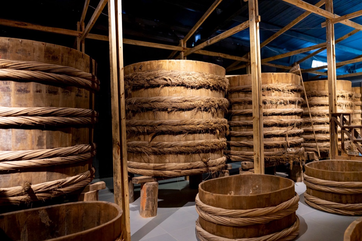 Kimchi fermentation process in wooden container